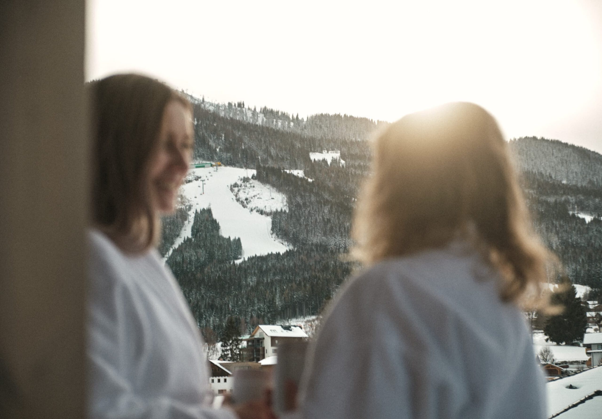 Gäste mit Bergblick