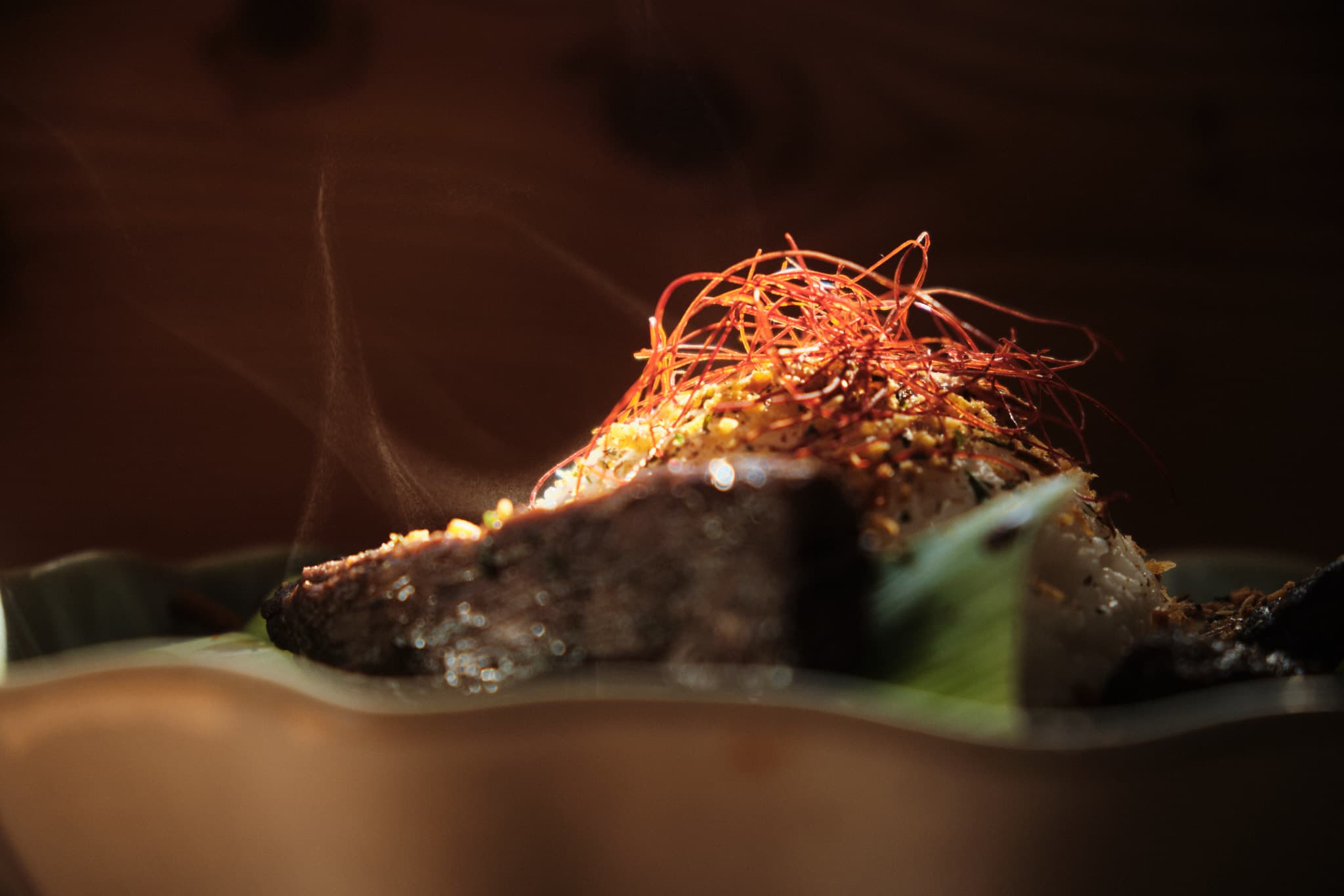 Gericht Fleisch modern angerichtet