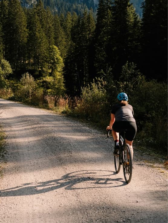 Radfahrer auf Straße